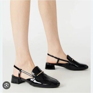 Steve Madden Black Patent Slingback Mules